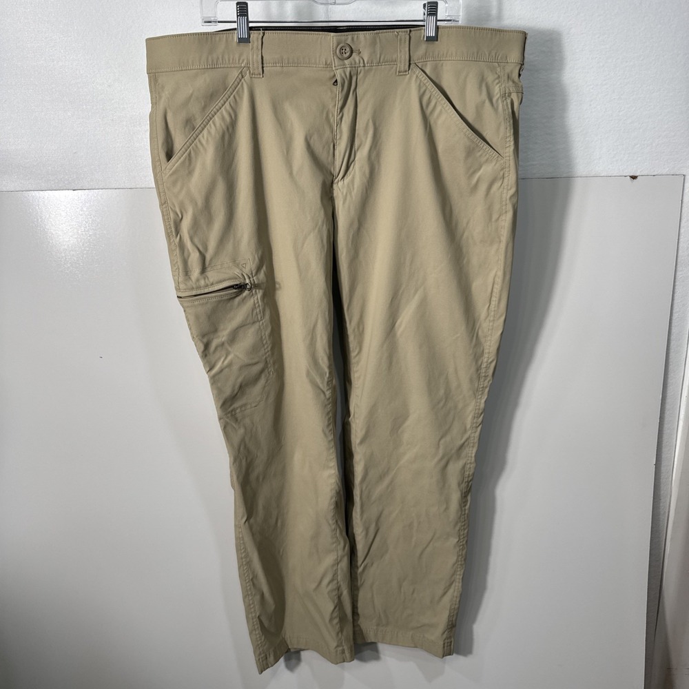 Eddie Bauer Rainier Tech Pants Mens 40x30 Khaki Nylon Spandex Hiking Performance